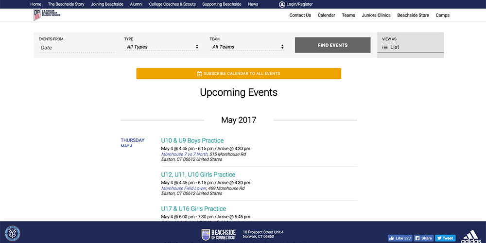 Beachside Events Calendar