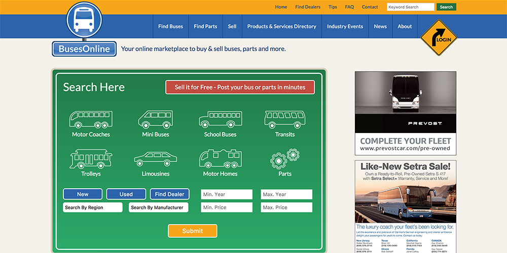BusesOnline Homepage